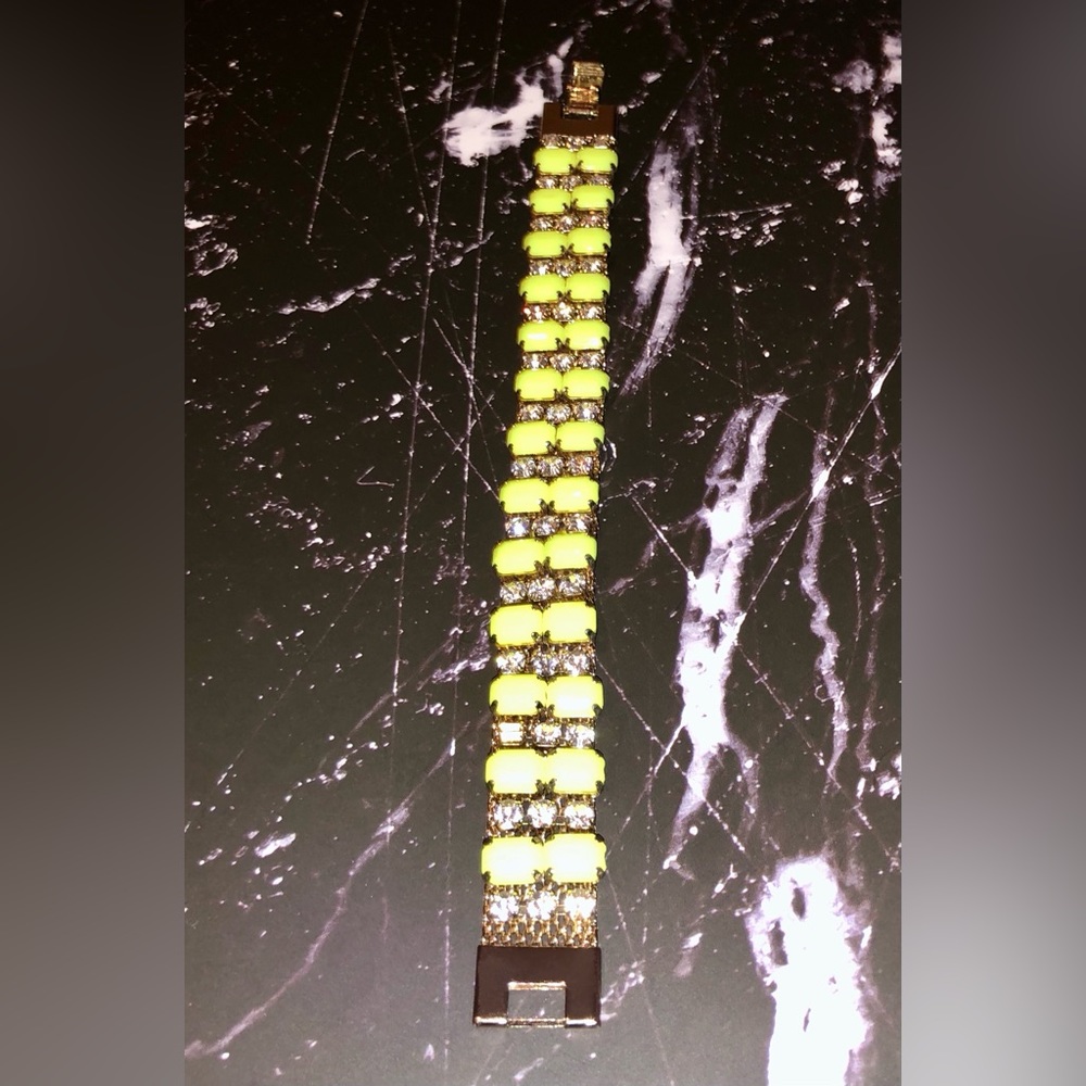 Neon Yellow & Gold J Crew Bracelet